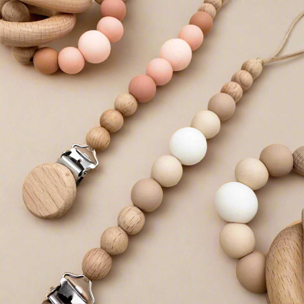 GAIA - Attache tétine bois et silicone