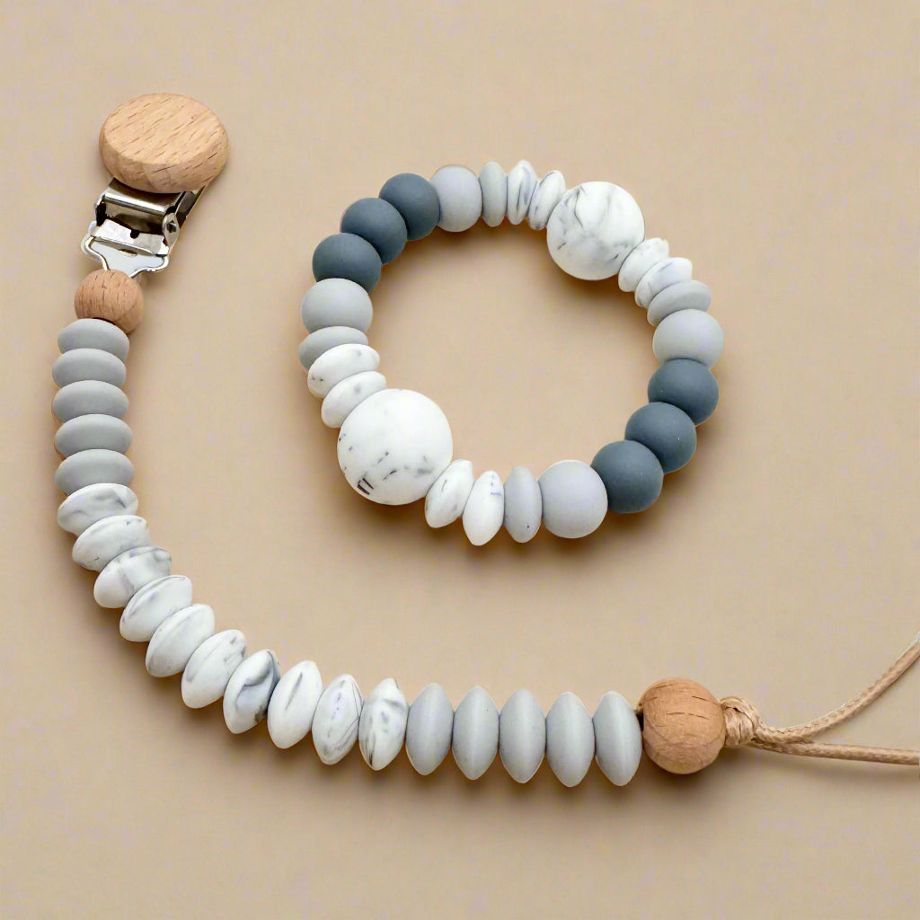 Set ZION Essentiel - Attache tétine et anneau de dentition