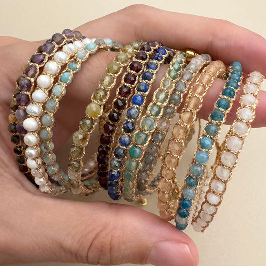 bracelet pierre semi précieuse Bali IZAÖ Atelier