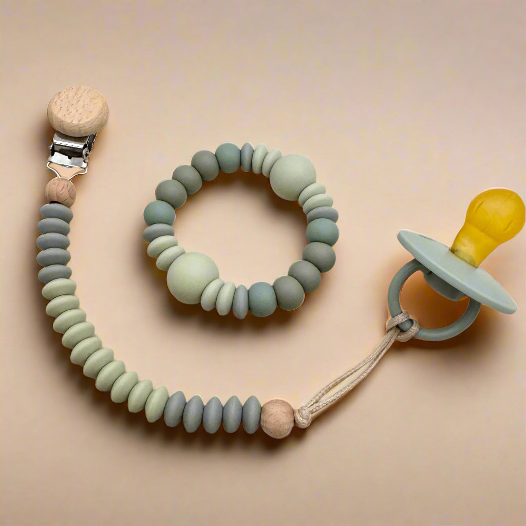 Set ZION Essentiel - Attache tétine et anneau de dentition