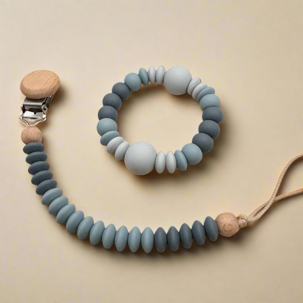 Set ZION Personnalisé - Attache tétine et anneau de dentition