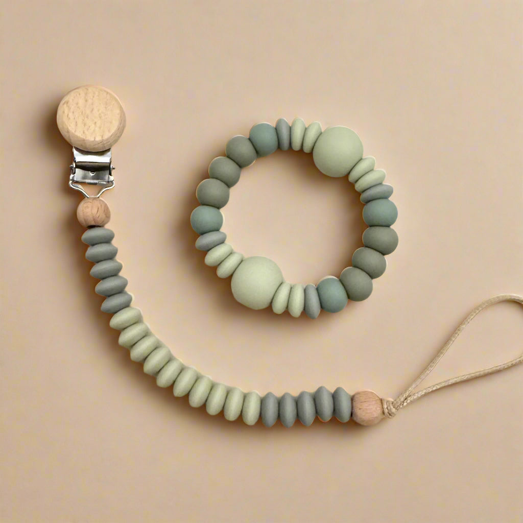 Set ZION Essentiel - Attache tétine et anneau de dentition