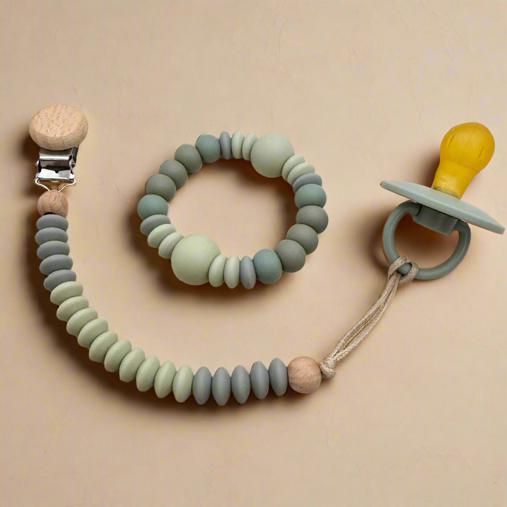 Set ZION Personnalisé - Attache tétine et anneau de dentition