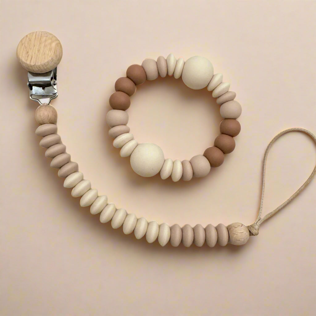 Set ZION Essentiel - Attache tétine et anneau de dentition