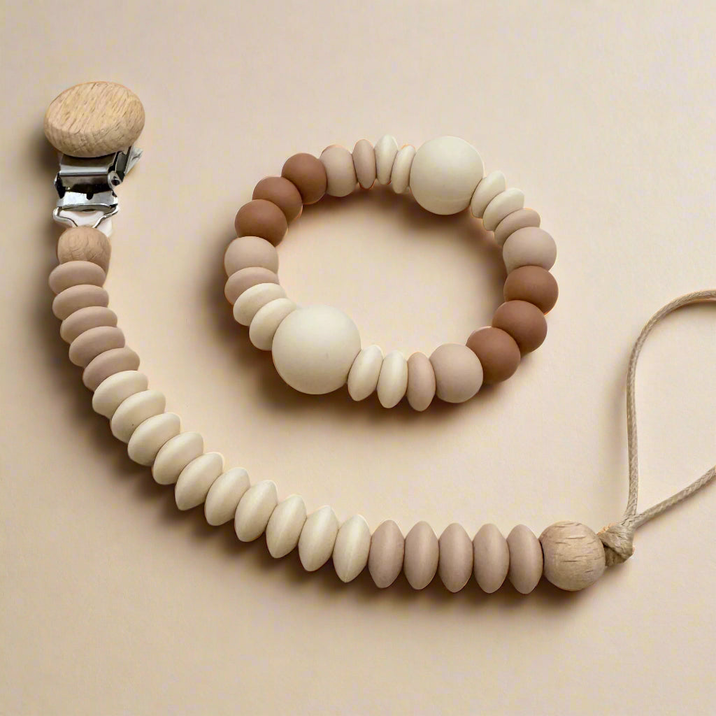 Set ZION Personnalisé - Attache tétine et anneau de dentition