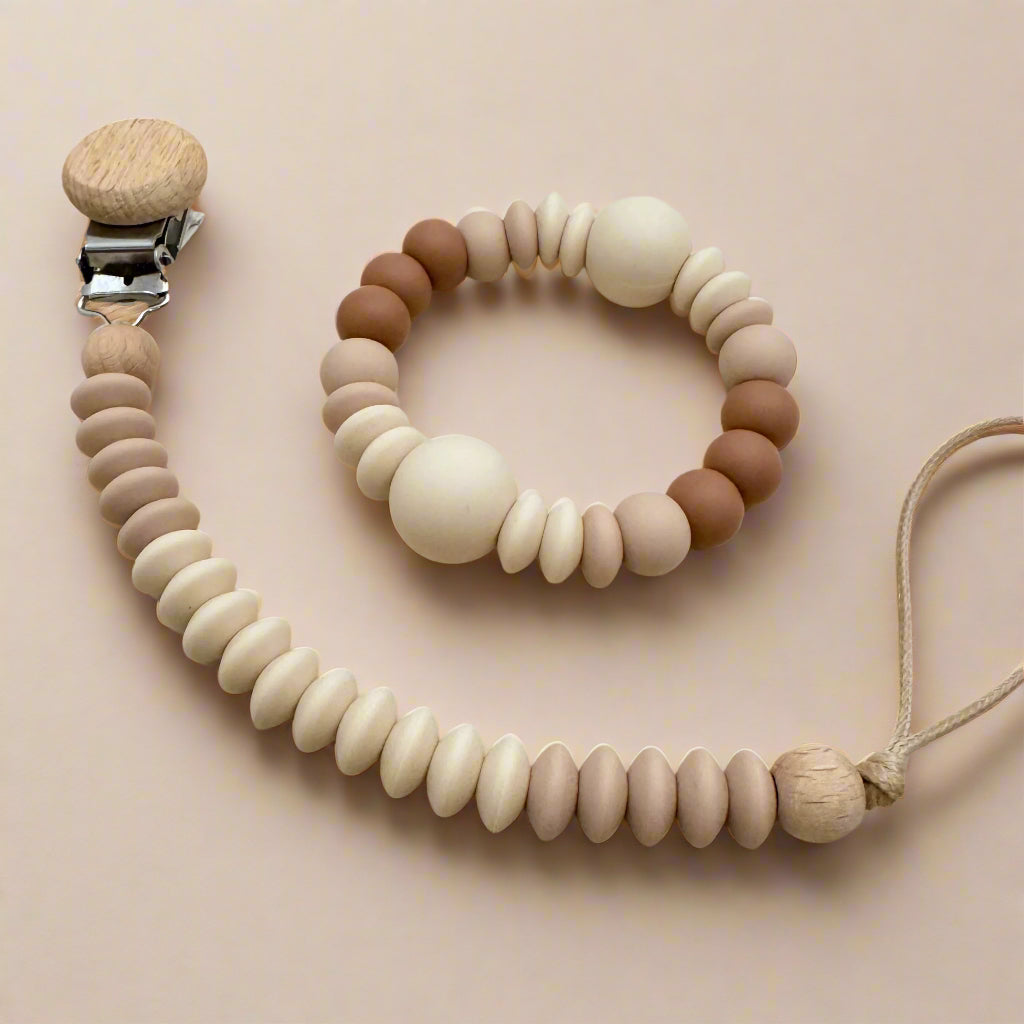 Set ZION Essentiel - Attache tétine et anneau de dentition
