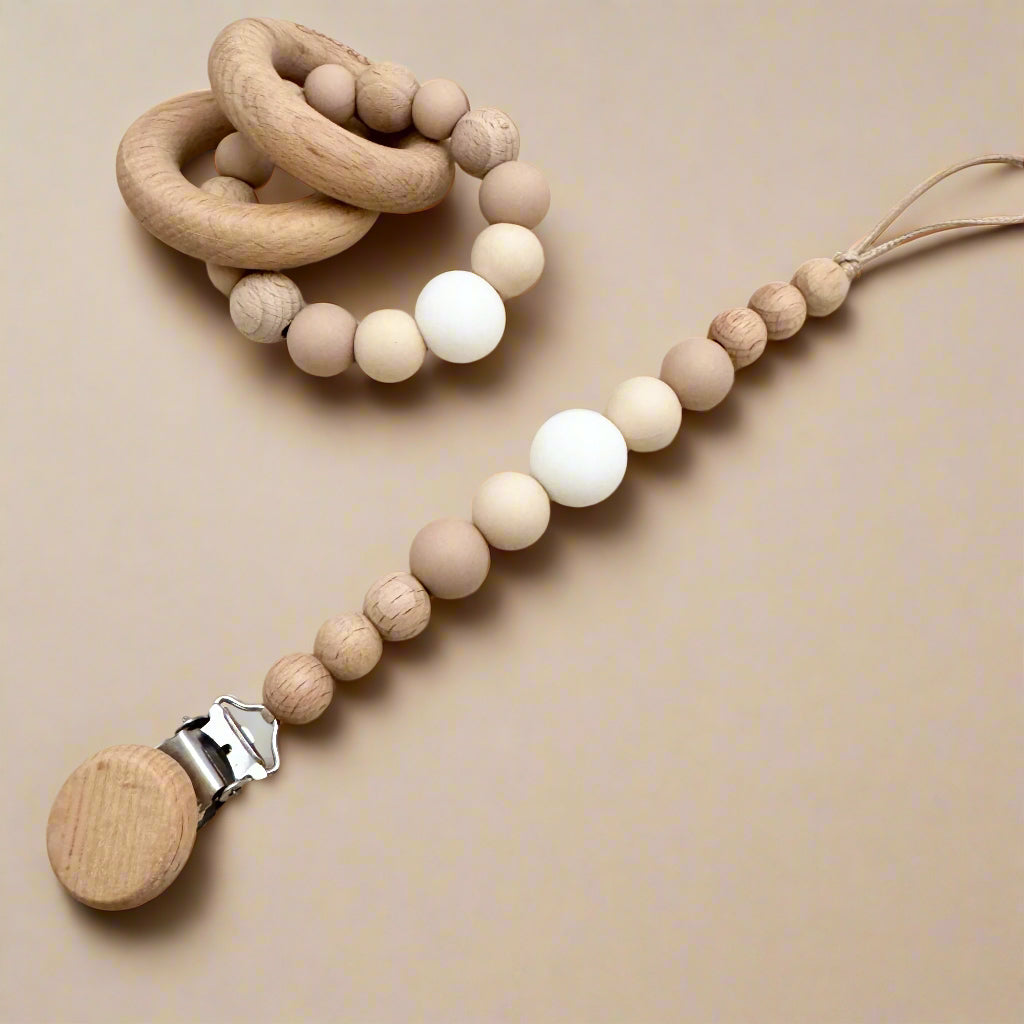 GAIA - Attache tétine bois et silicone