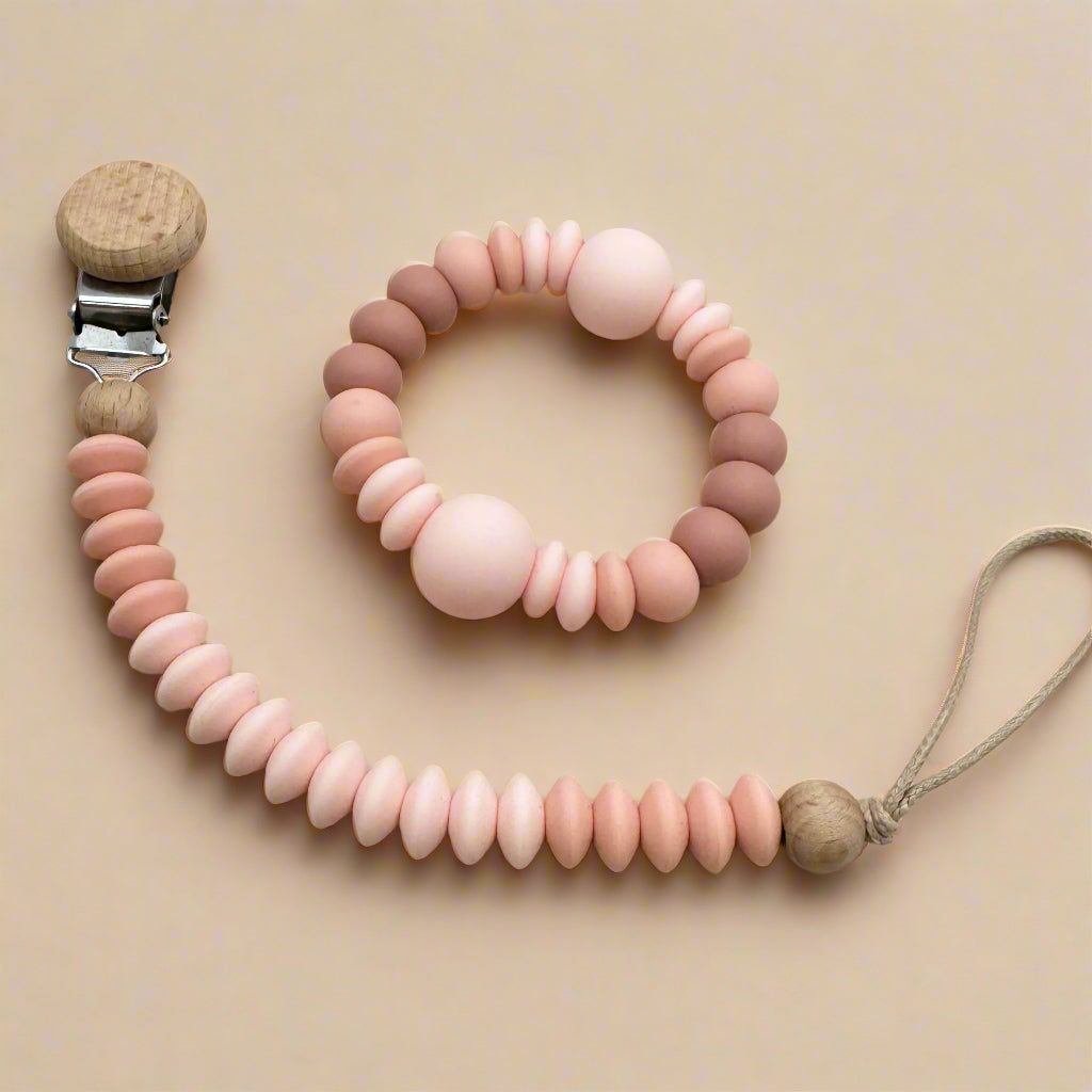 Set ZION Personnalisé - Attache tétine et anneau de dentition