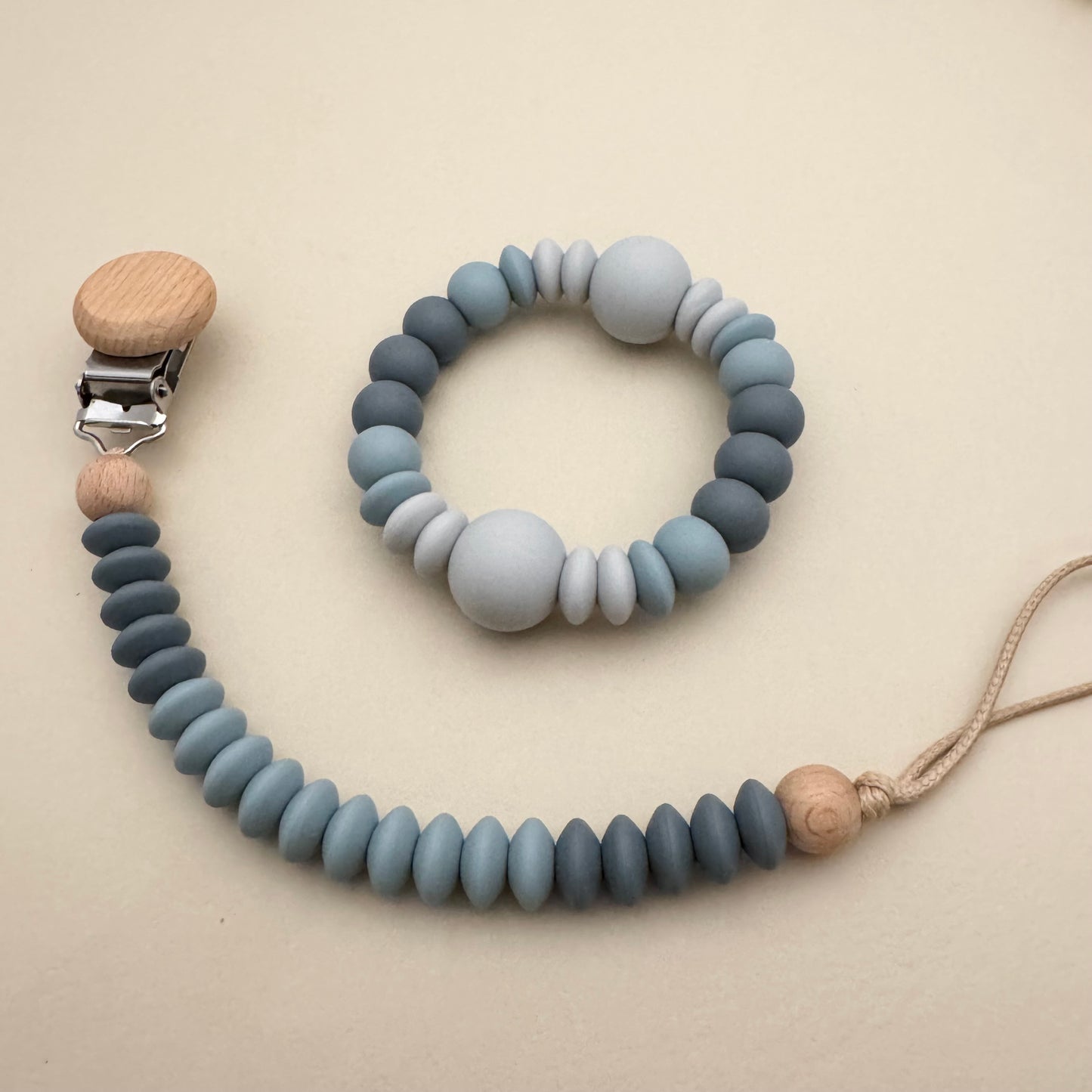 Set ZION Essentiel - Attache tétine et anneau de dentition