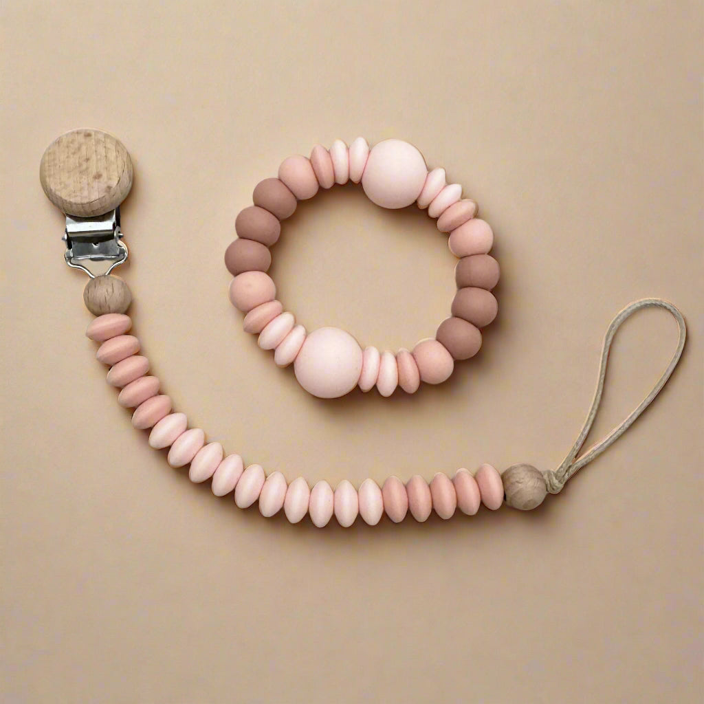 Set ZION Essentiel - Attache tétine et anneau de dentition