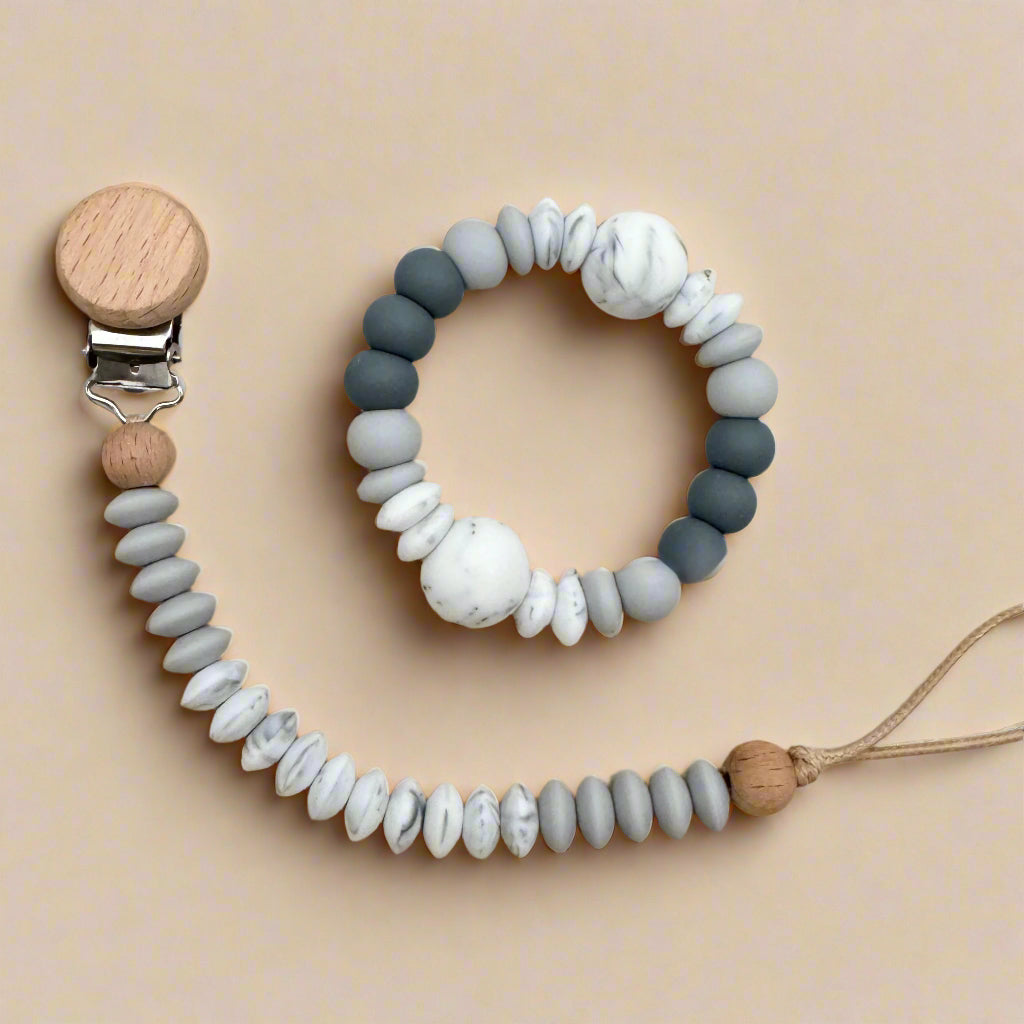 Set ZION Essentiel - Attache tétine et anneau de dentition