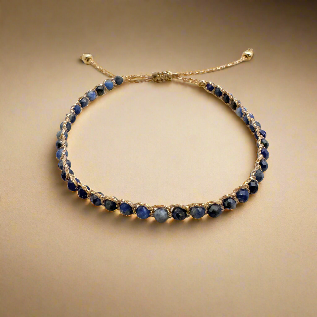 bracelet pierre naturelle en macramé artisanal