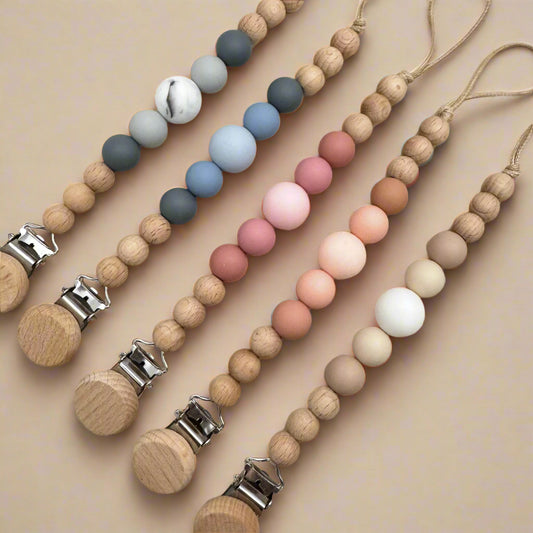GAIA - Attache tétine bois et silicone