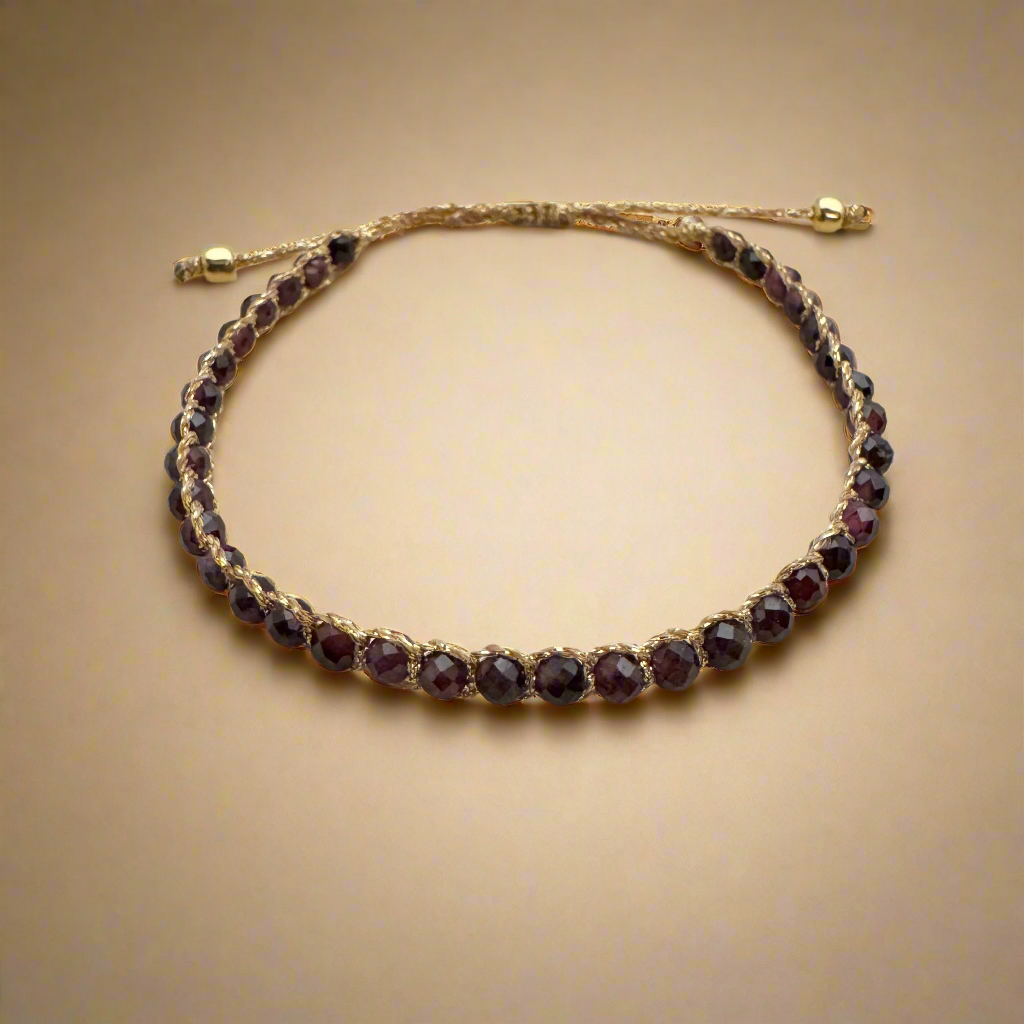 bracelet pierre semi précieuse fait main en macramé