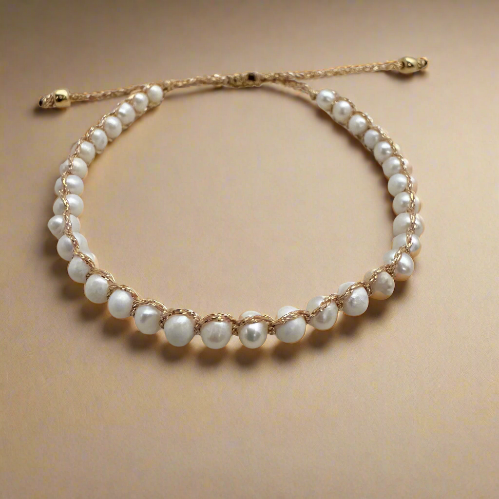 bracelet perle de culture fabriqué à la main