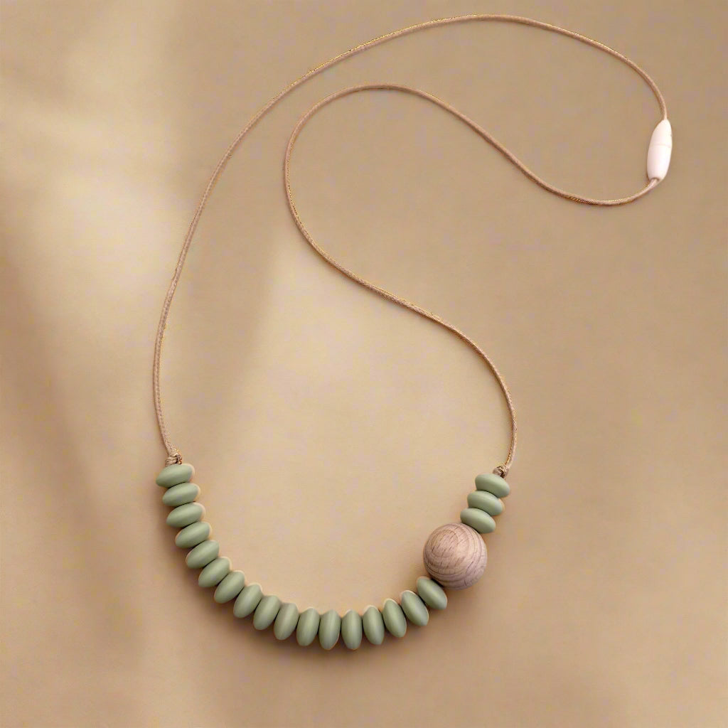 collier d’allaitement silicone bois