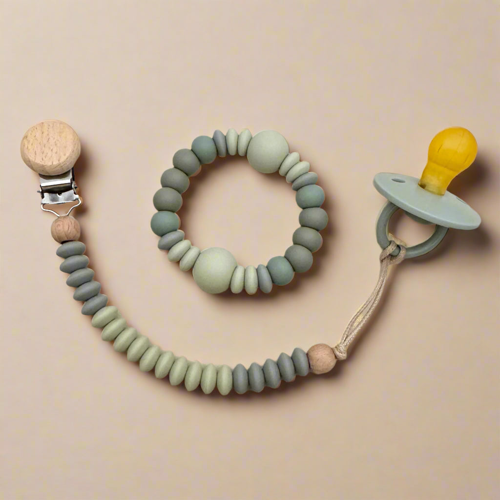 ZION - Attache tétine bois et silicone