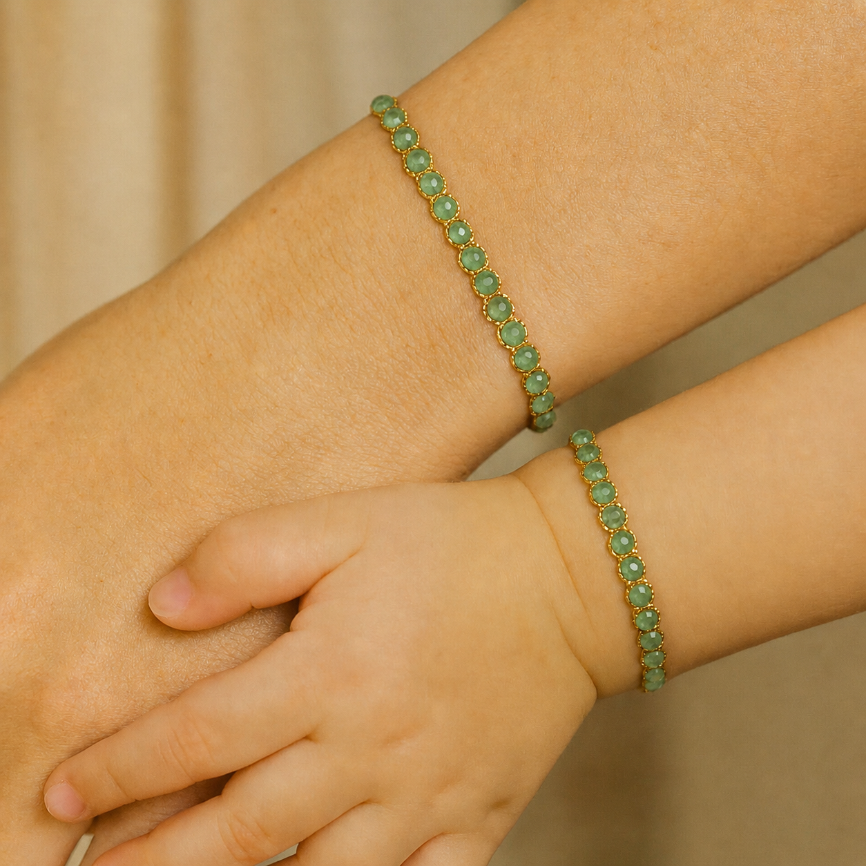 Duo Maman & Bébé – Bracelet en pierre naturelle | Cadeau fête des mères