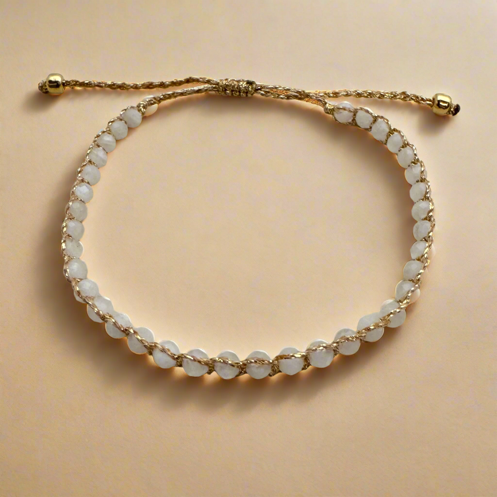 bracelet macramé pierre de naissance IZAÖ Atelier