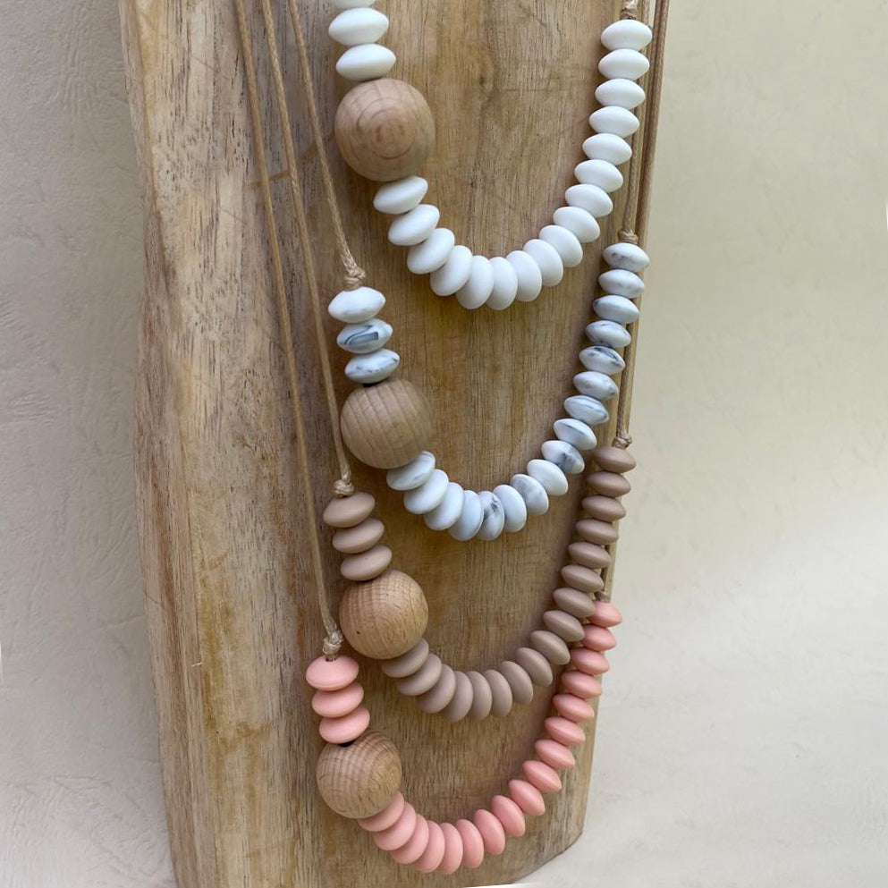 collier dentition bois hêtre silicone