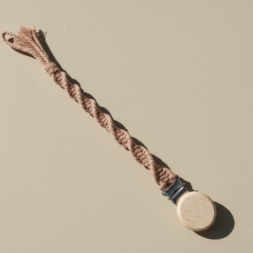 attache tetine cotton peche