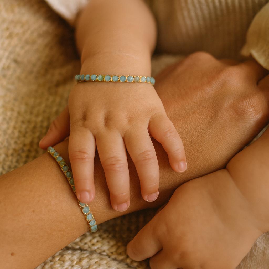Duo Maman & Bébé – Bracelet en pierre naturelle | Cadeau fête des mères